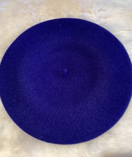 Wollen baret blauw