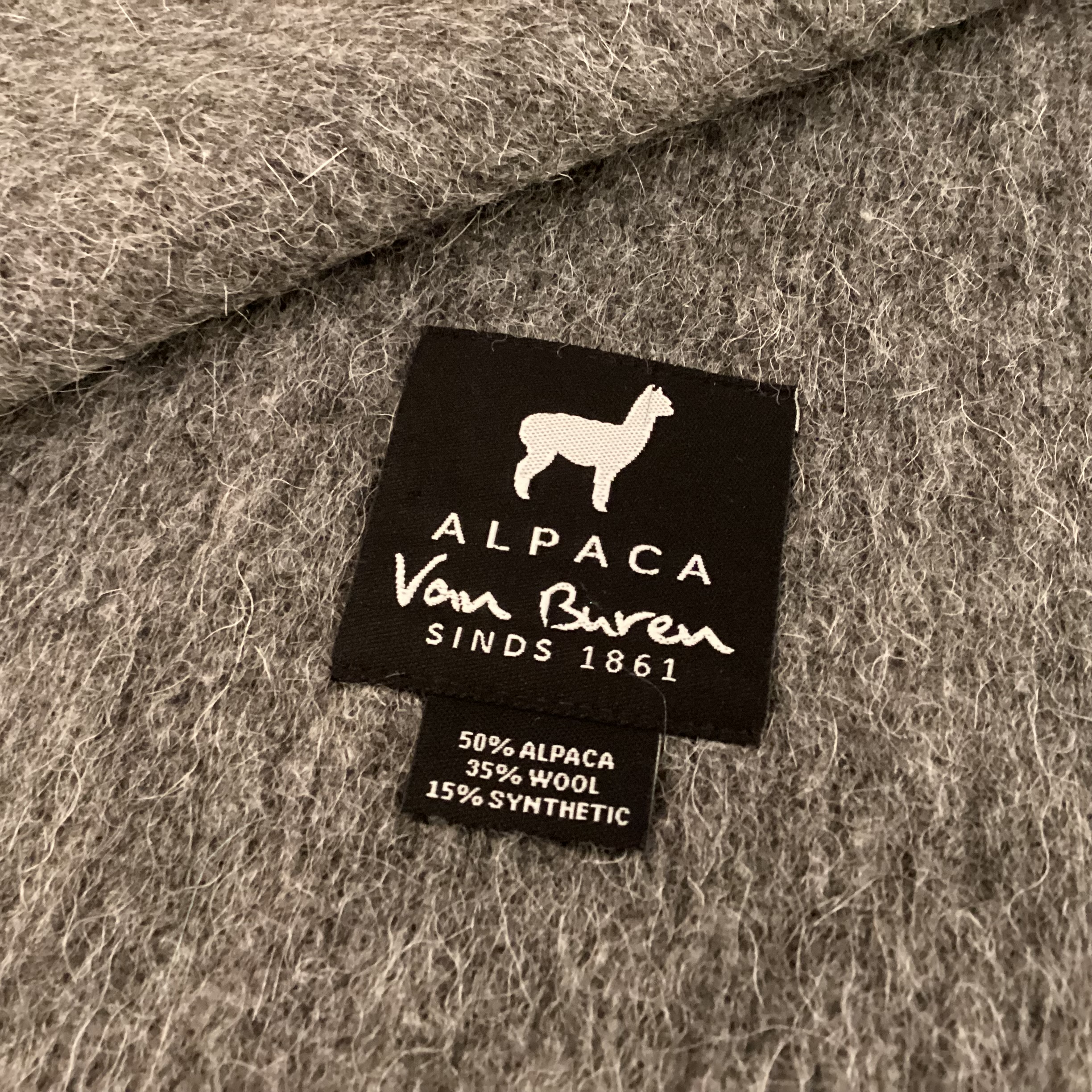 Plaid alpacawol warm beige - Afbeelding 2