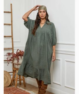 Linnen jurk boho stijl( meerdere kleuren )