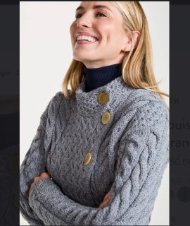 Aran vest met kabelpatroon en overslag kort ( meerdere kleuren)