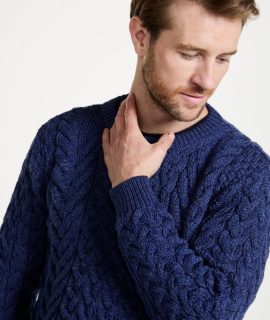 Unisex Aran kabeltrui (2 kleuren)