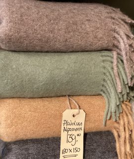 Plaid alpacawol warm beige