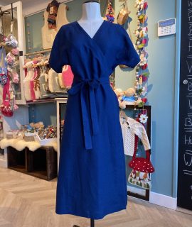 Linnen wikkeljurk maxi