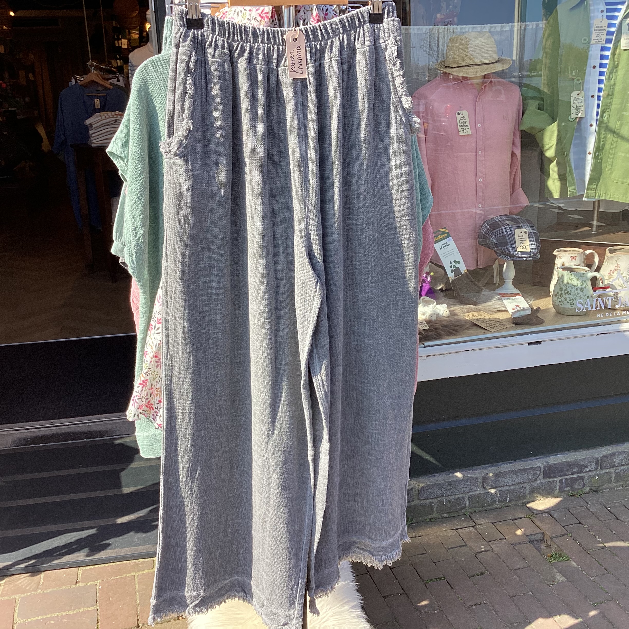Linnenmix broek (meerdere kleuren) - Afbeelding 3