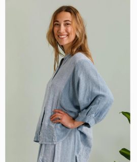 Blouse linnenmix met knoopjes (meerdere kleuren)