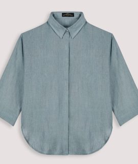 Linnen blouse met blinde sluiting (2 kleuren)