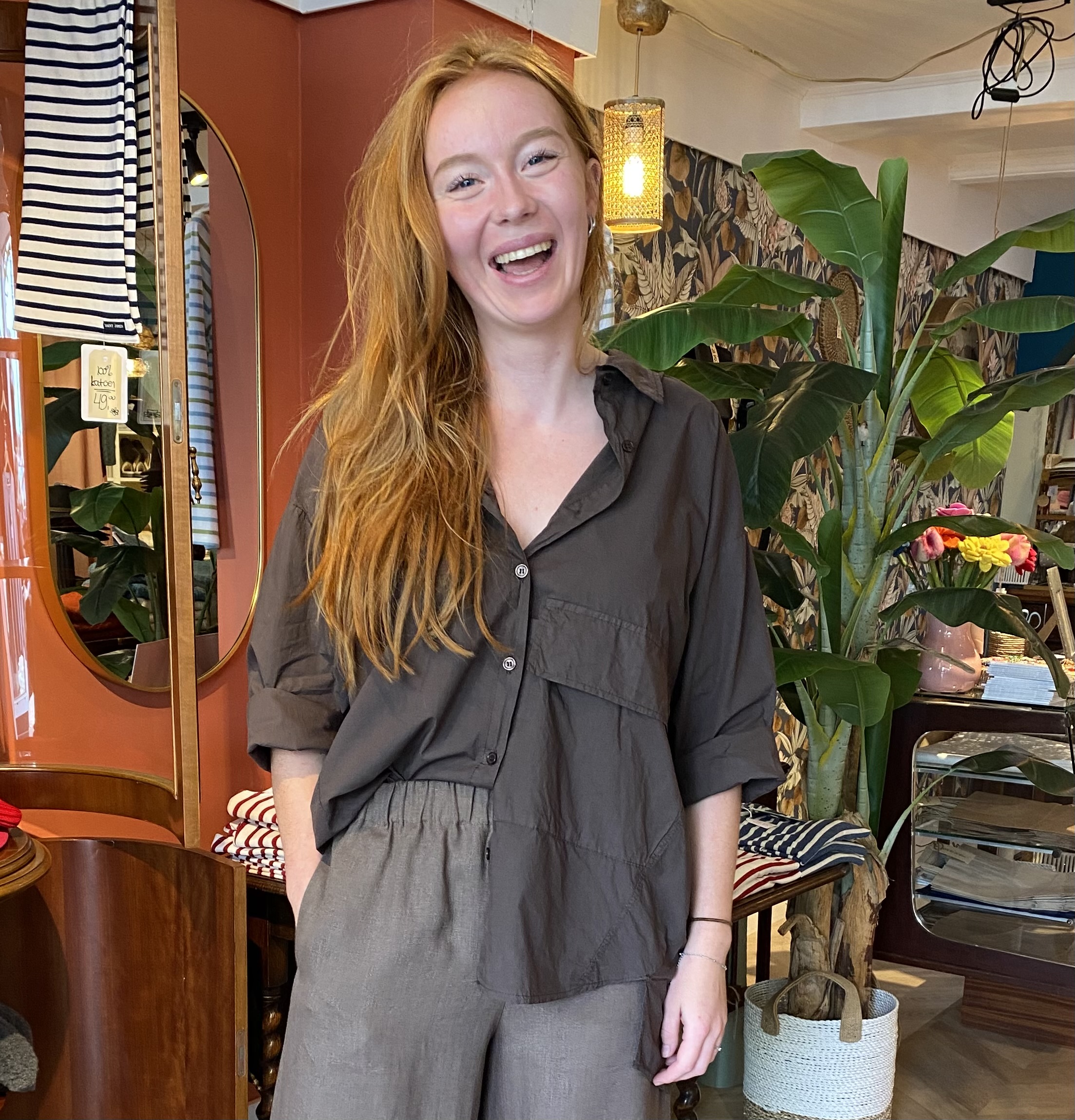 Oversized blouse van poplin katoen - Afbeelding 5