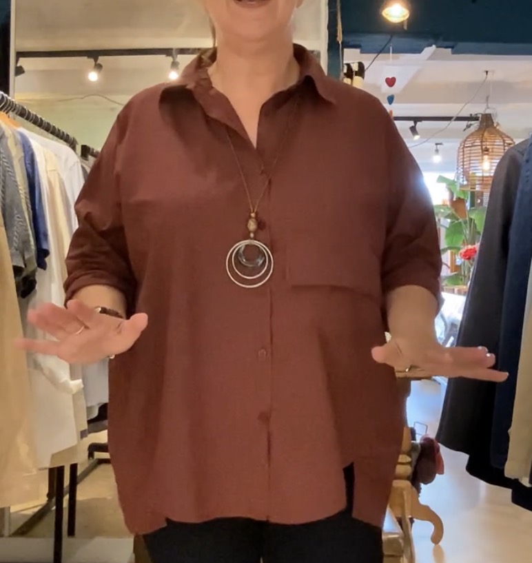Oversized blouse van poplin katoen - Afbeelding 6
